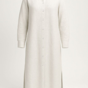 EIKO Classic Longline Shirt Dress – Crisp White