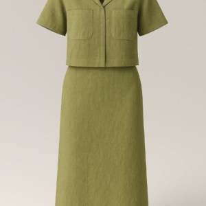 EIKO Structured Olive Green Two-Piece Set